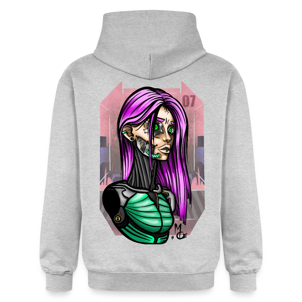 Cyberpunk Cyborg Lady – Futuristische Cyberpunk Illustration - light heather grey