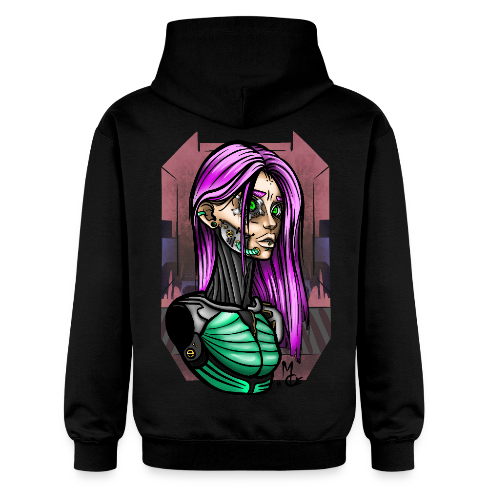 Cyberpunk Cyborg Lady – Futuristische Cyberpunk Illustration - black