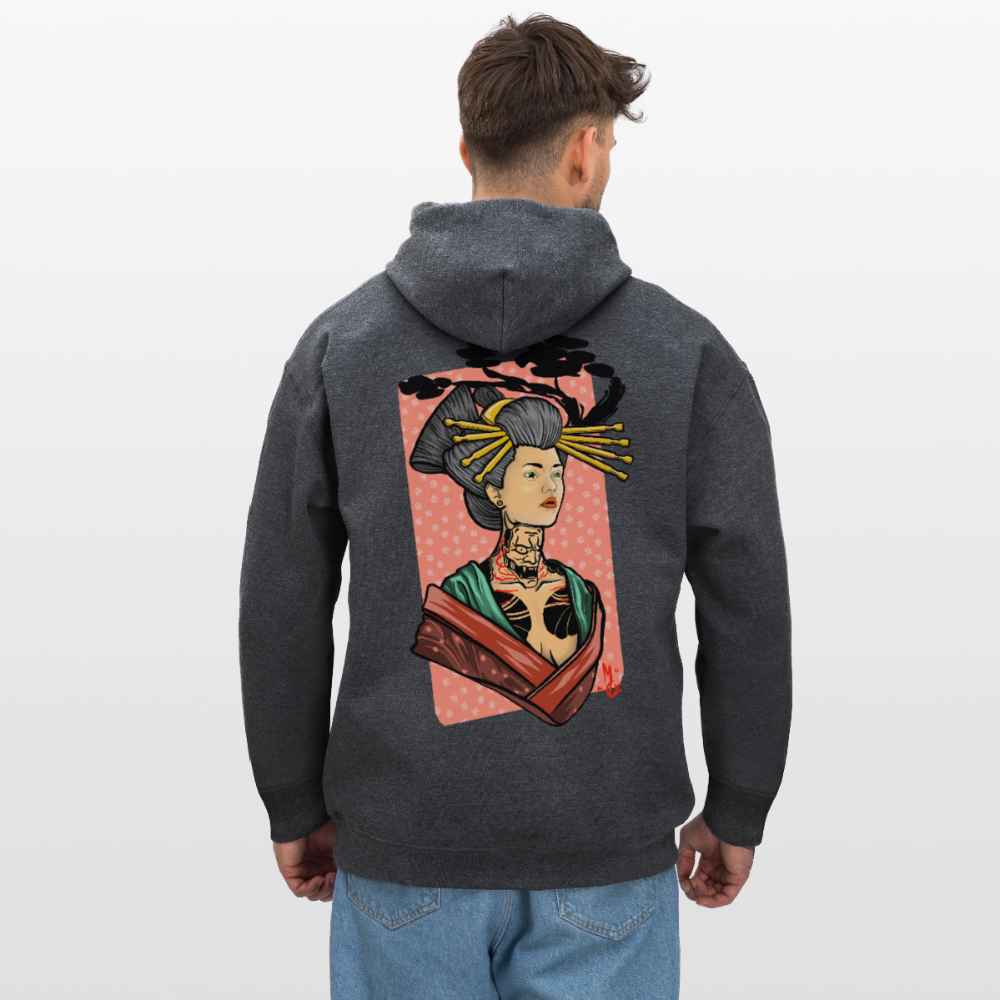Geisha Yokai Tattoo Art – Japanische Geister Geisha Illustration - dark heather grey