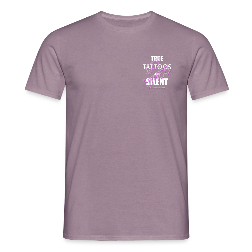 True Tattoos Are Silent – Tattoo Artist Statement Design - purple-grey 