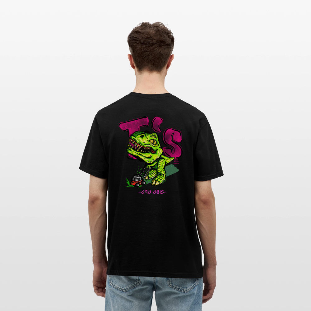 T-Rex Lawn Mower Service – Lustiges Dinosaurier Cartoon Design - black