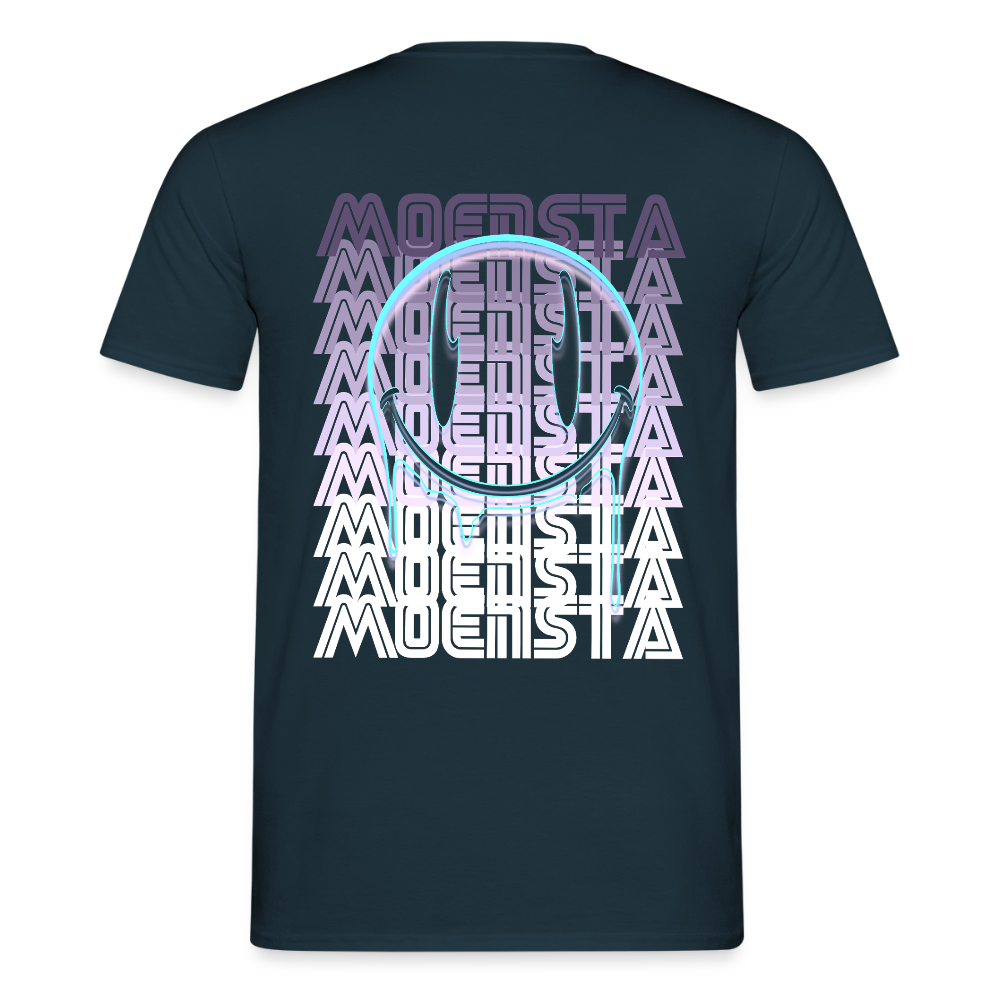 Moensta Drip Logo – Neon Streetwear Tattoo Artist Design - navy