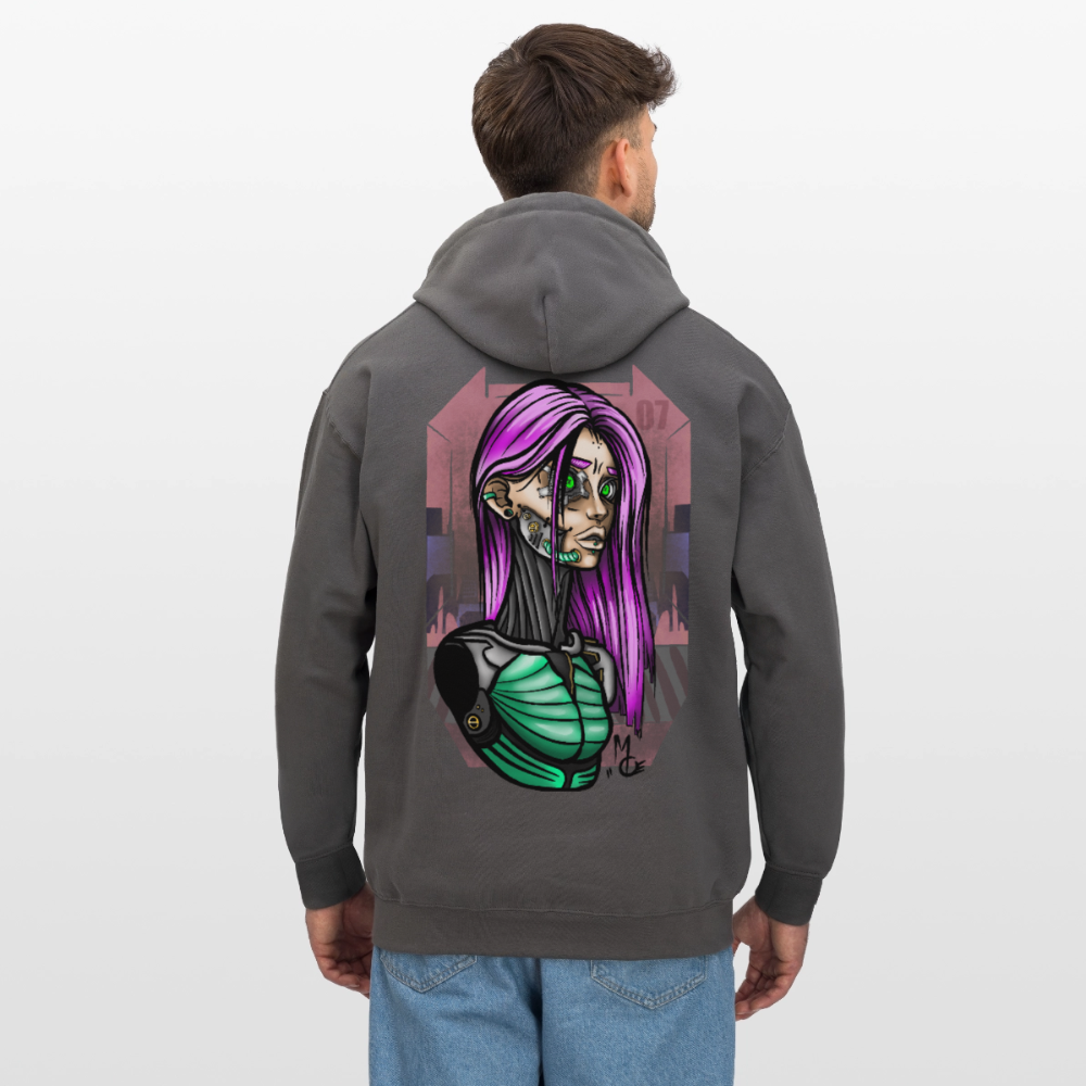 Cyberpunk Cyborg Lady – Futuristische Cyberpunk Illustration - dark grey