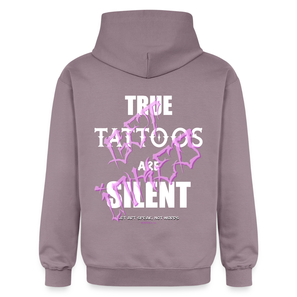 True Tattoos Are Silent – Tattoo Artist Statement Design - purple-grey 