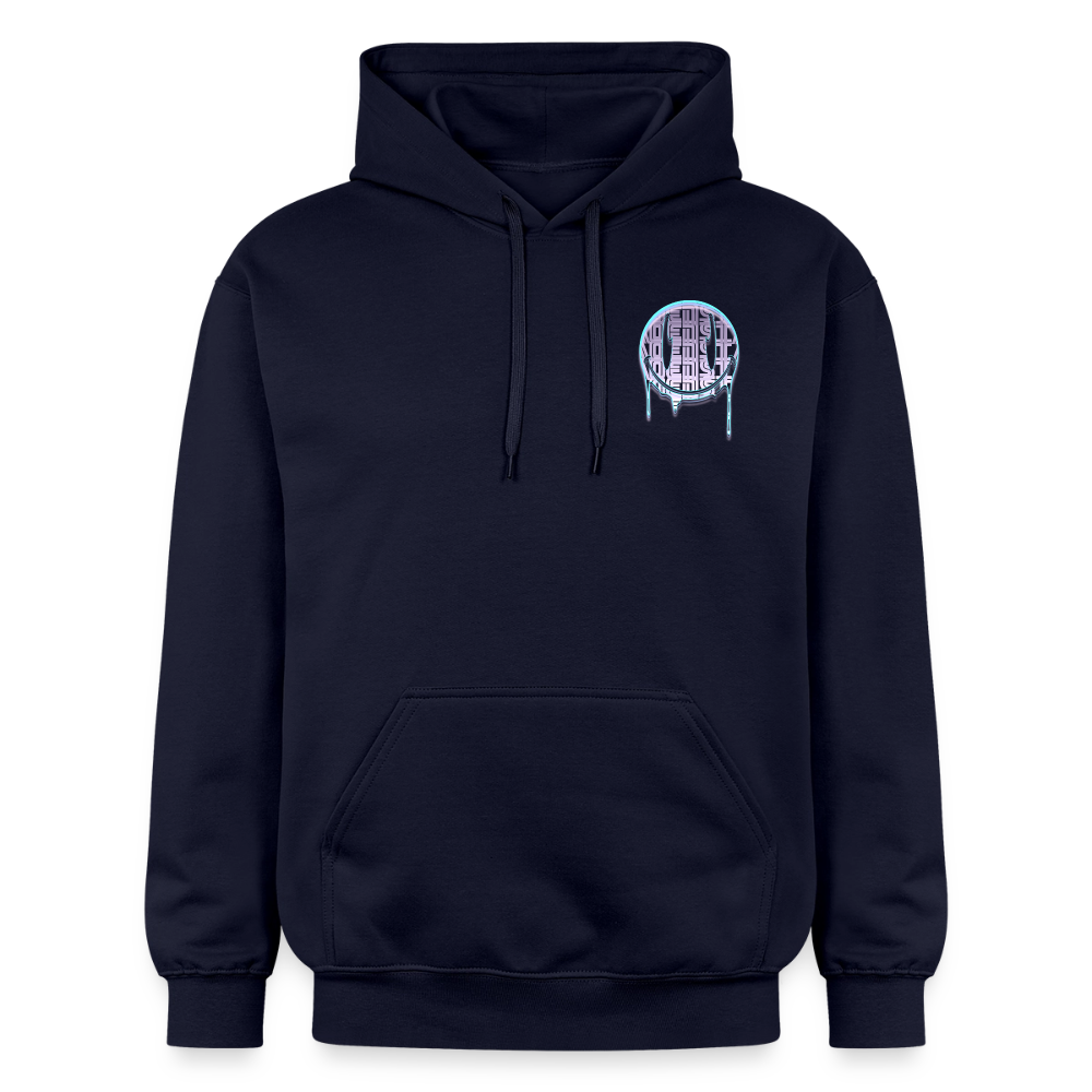 Moensta Drip Logo – Neon Streetwear Tattoo Artist Design - navy