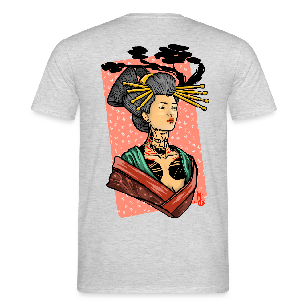 Geisha Yokai Tattoo Art – Japanische Geister Geisha Illustration - heather grey