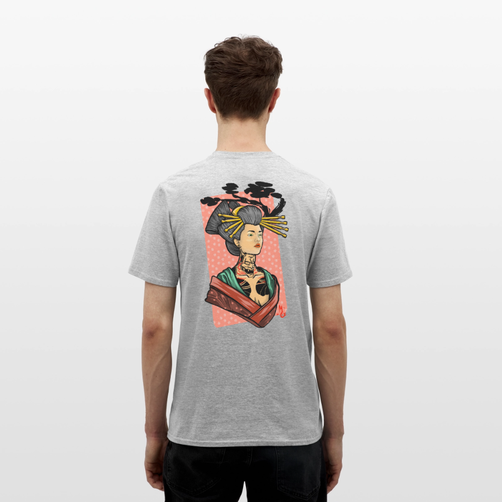 Geisha Yokai Tattoo Art – Japanische Geister Geisha Illustration - heather grey