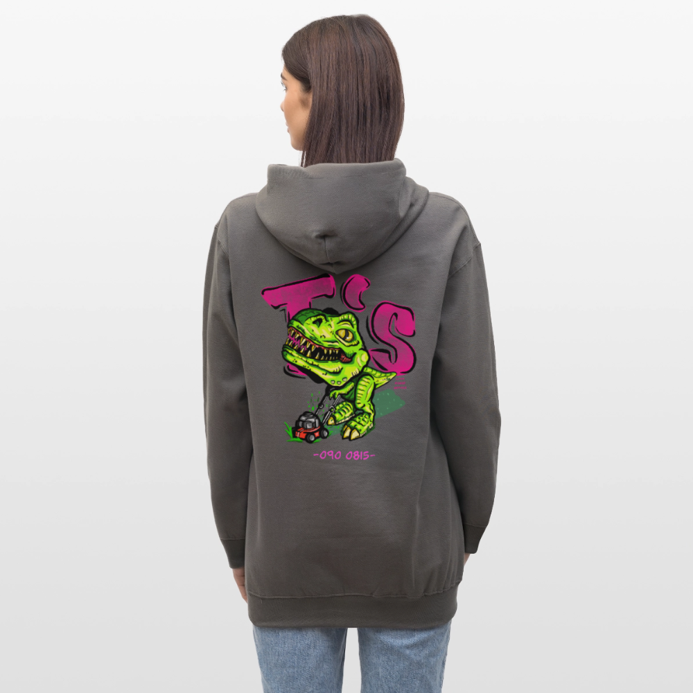 T-Rex Lawn Mower Service – Lustiges Dinosaurier Cartoon Design - dark grey