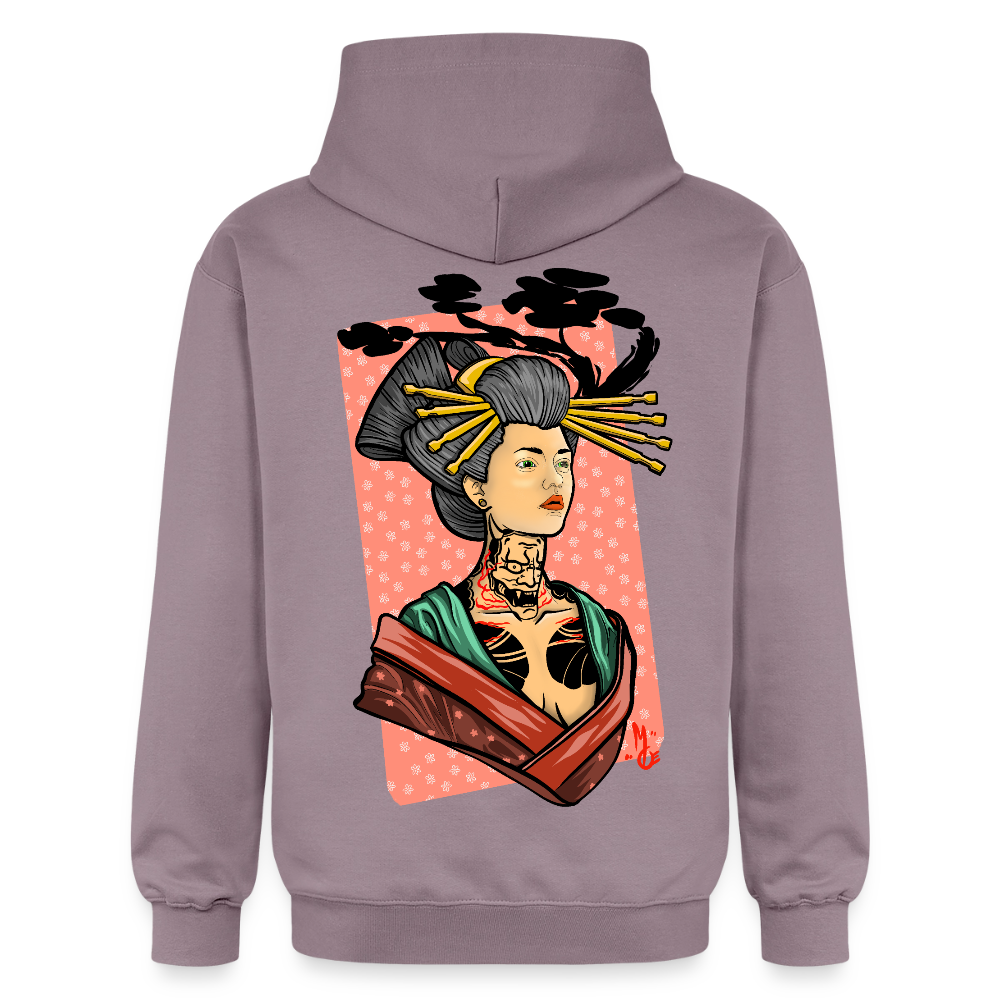 Geisha Yokai Tattoo Art – Japanische Geister Geisha Illustration - purple-grey 