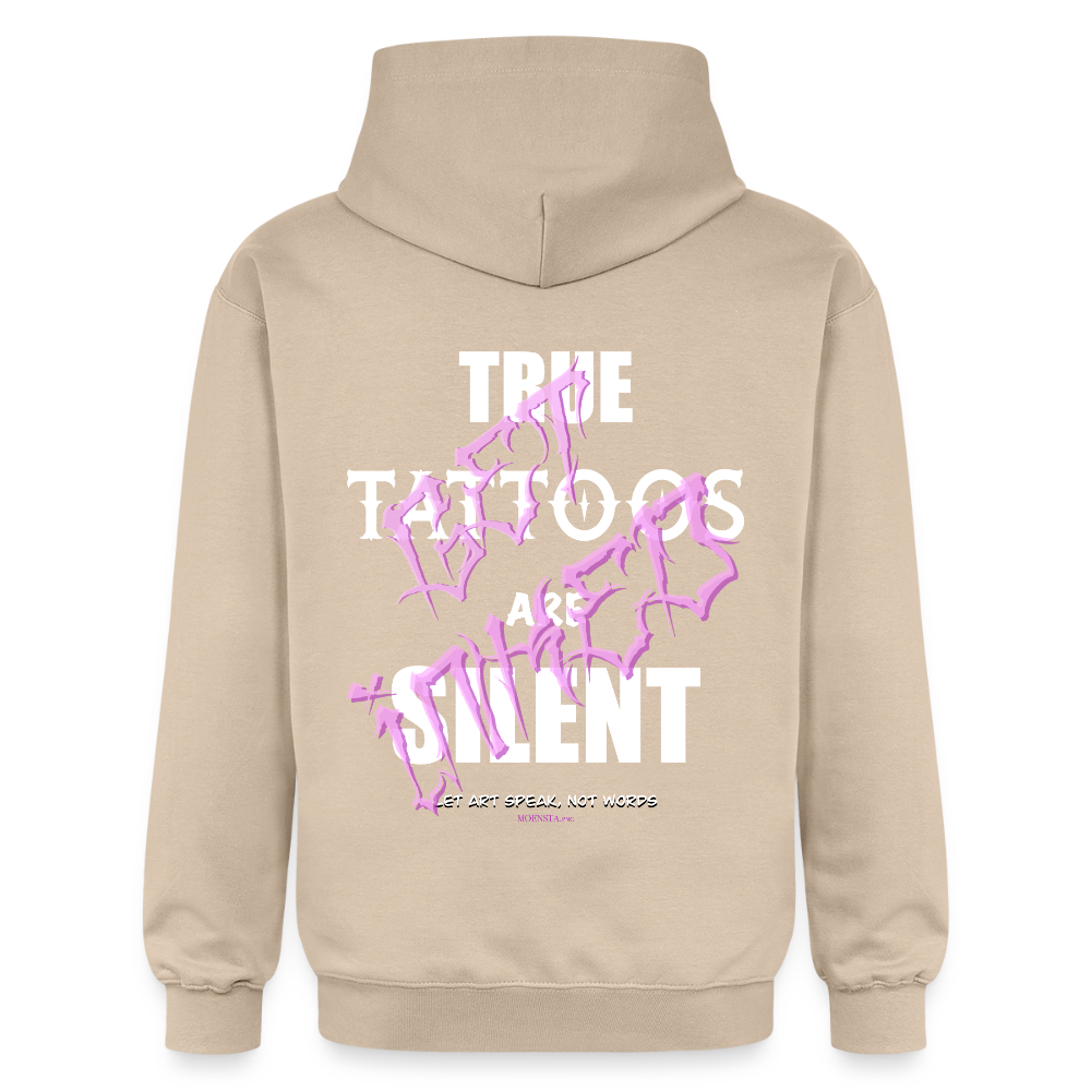 True Tattoos Are Silent – Tattoo Artist Statement Design - sand